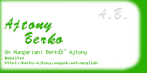 ajtony berko business card